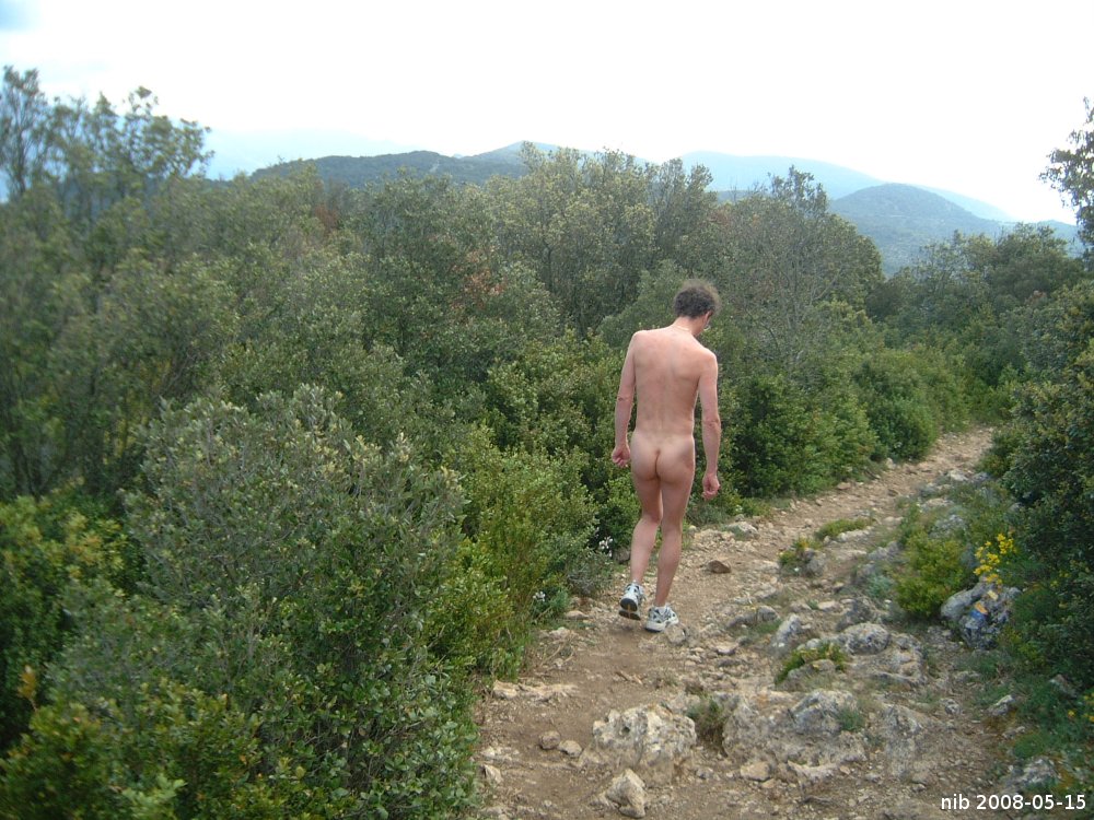 mountain track nude walk